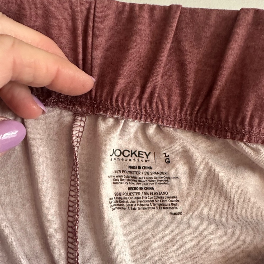 Jockey brand elastic pink shorts size L